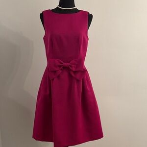 Chic Magenta Bow Mini Dress